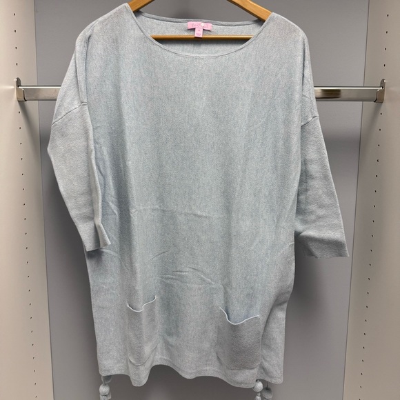 Lilly Pulitzer Elba Blue Oversized Sweater, M, VGUC - Picture 8 of 8